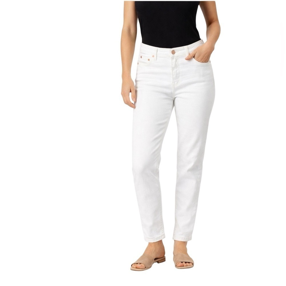FREE PEOPLE WHITE SKINNY MID RISE JEANS